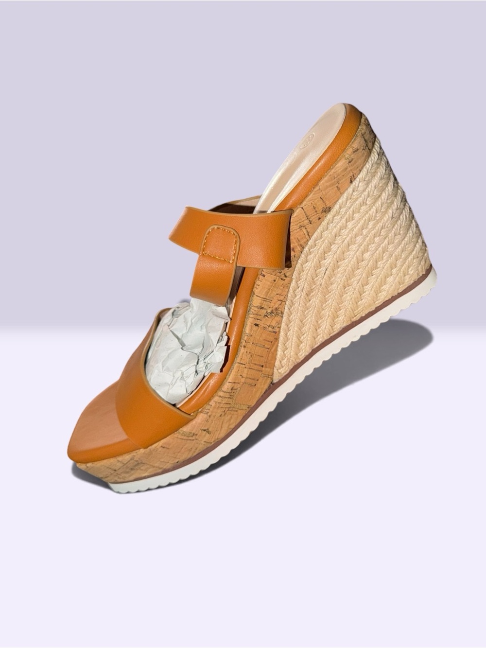 Women’s Tan Wedge Slide Sandals